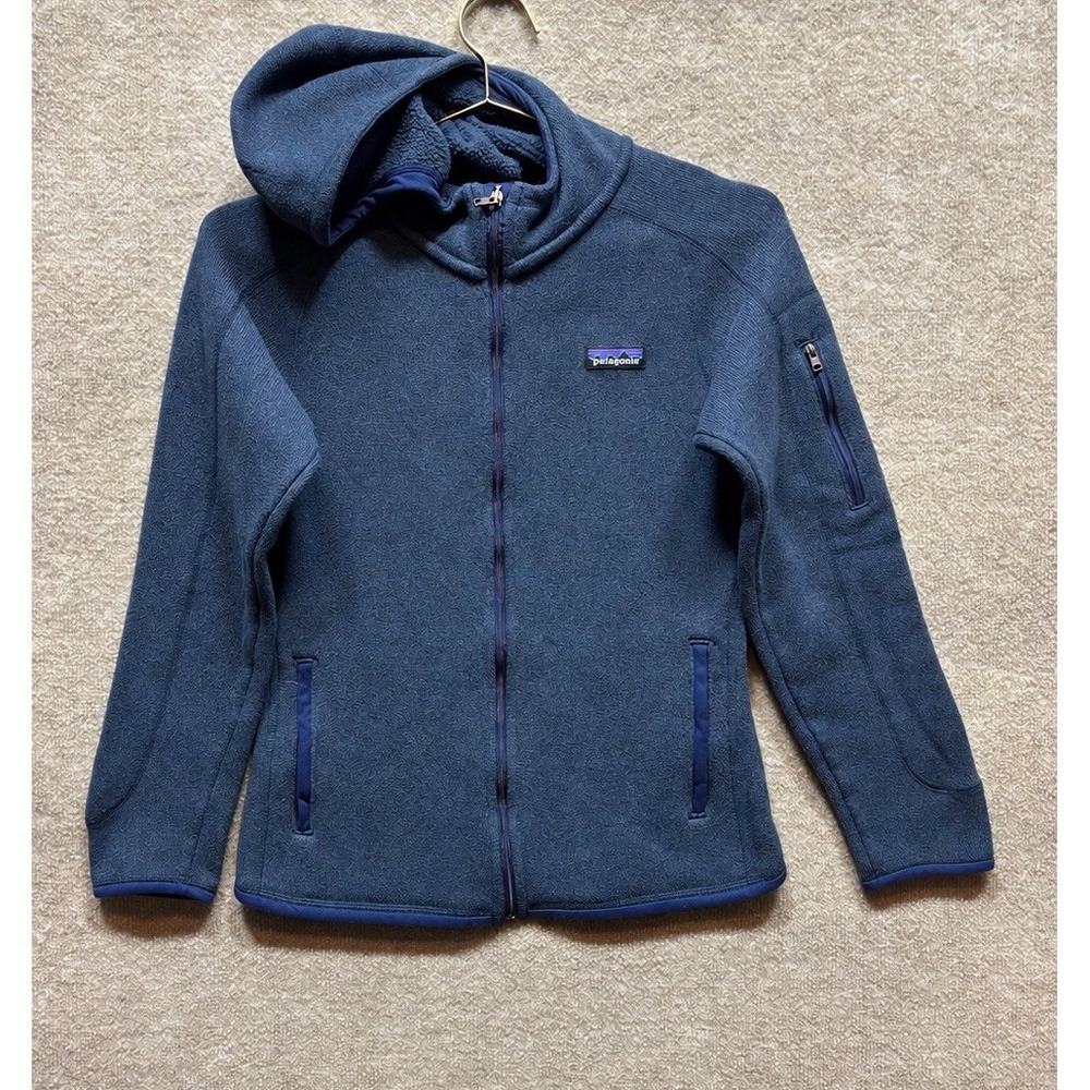Patagonia Jacket Womens Small Blue Better Sweater Hoody Zip Up Fleece Outdoor